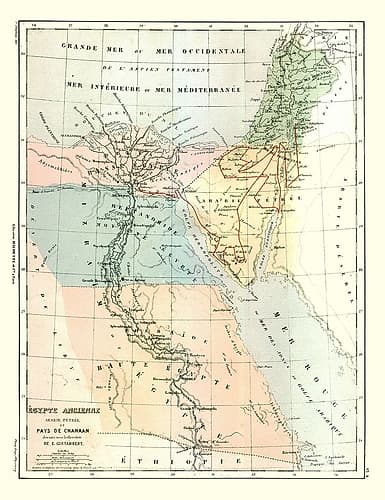 Middle East Ancient Egypt Arabia Canaan Vintage Print