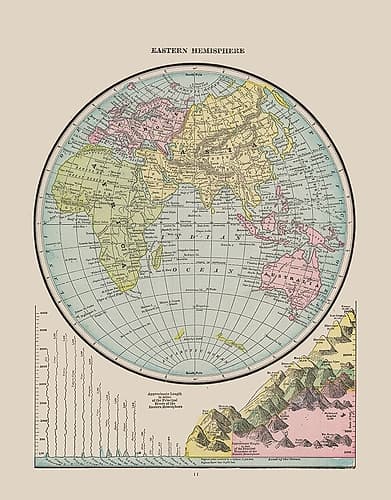 Eastern Hemisphere - Cram 1892 Art Print