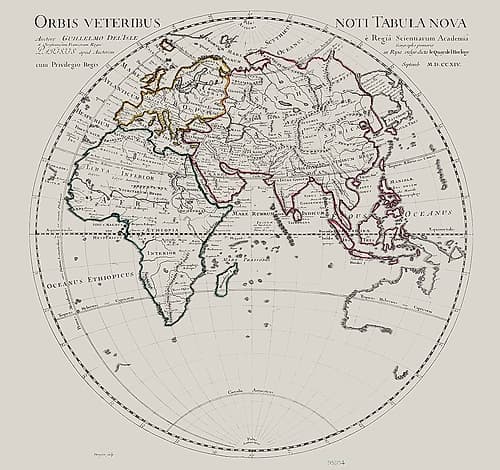 Eastern Hemisphere -De Lisle 1731 Art Print