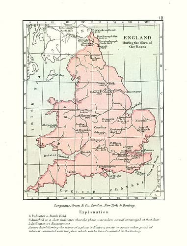 War of Roses England - Gardiner 1902 Vintage Print