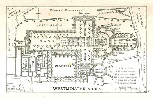 Westminster Abbey England - Philip 1904 Vintage Print