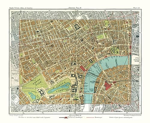 Victoria Embankment London England - Philip 1904 Vintage Print