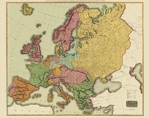 Europe after Congress of Vienna Austria Hungary Art Print