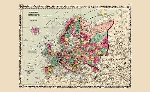 Europe - Johnson 1860 Art Print