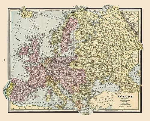 Europe - Cram 1888 Art Print