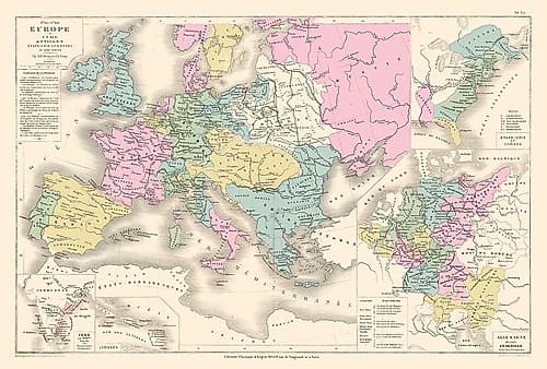 Europe 1715 to 1789 - Drioux 1882 Art Print