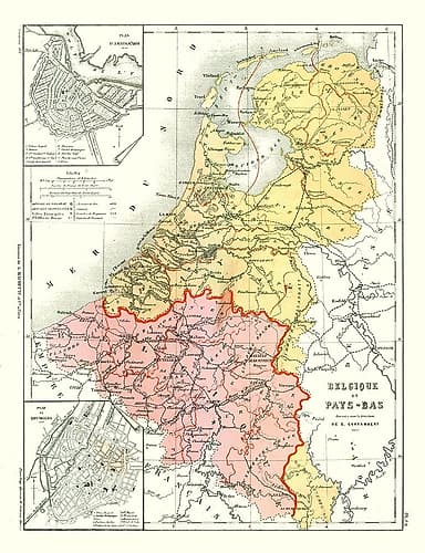 Europe Belgium Netherlands - Cortambert 1880 Art Print