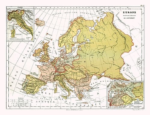 Political Europe - Cortambert 1880 Art Print