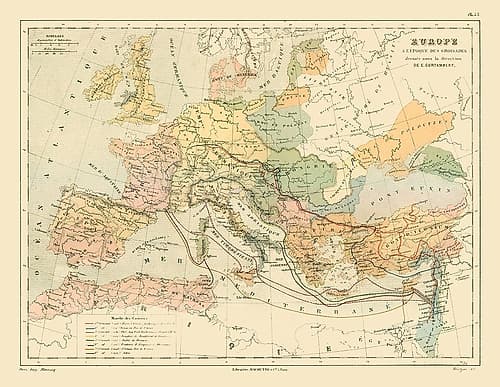 Europe Crusades - Cortambert 1880 Art Print