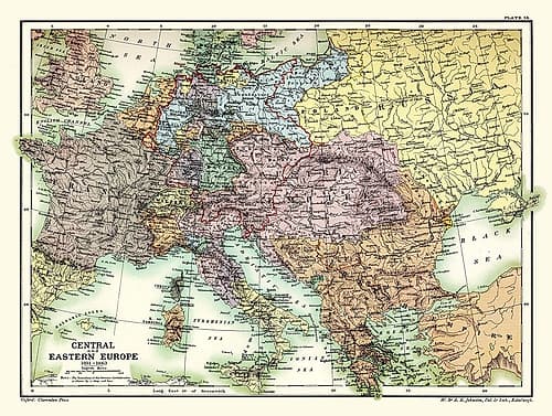 Central Eastern Europe 1814-1863 - Poole 1902 Art Print