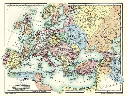 Europe 1360 - Poole 1902 Renaissance Print