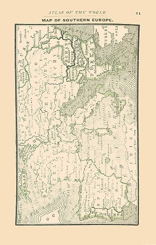 Southern Europe - Alden 1886 Art Print