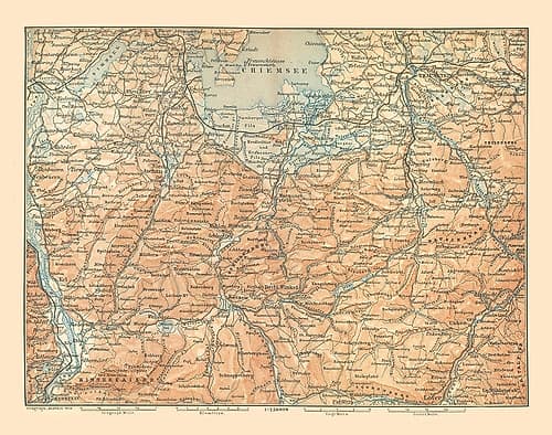 Europe Southeastern Germany Austria - Baedeker Art Print