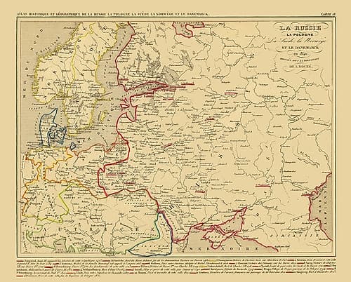 Europe Russia Poland Scandinavia - Houze 1840 Art Print