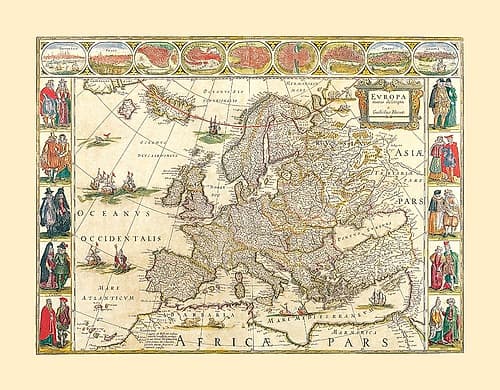 Europe - Blaeu 1665 Art Print