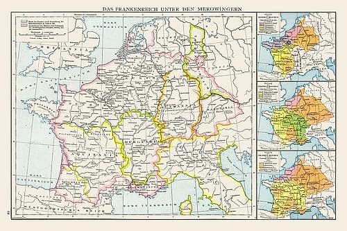 Europe Frankish Kingdom Merovingians - Droysen Art Print