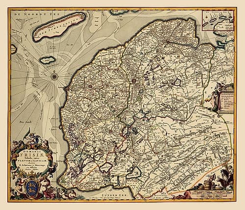 Friesland Province Netherlands - Visscher 1680 Art Print