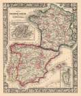 Europe France Spain Portugal - Mitchell 1862 Art Print