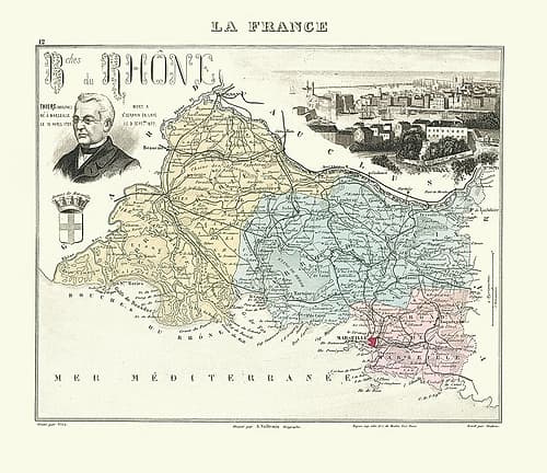 Bouches du Rhone Region France - Migeon 1896 Vintage Print