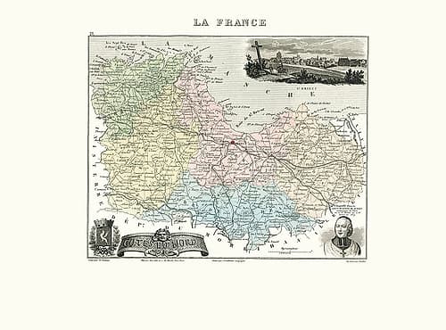 Cotes du Nord Region France - Migeon 1869 Art Print
