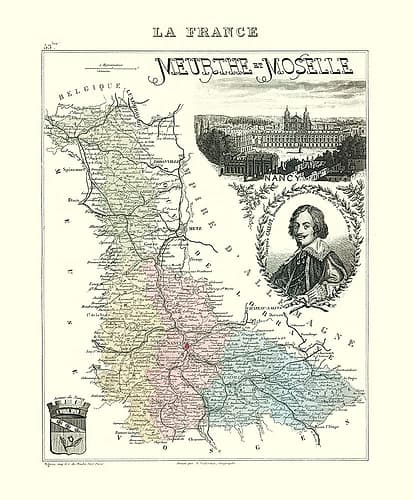 Meurthe et Moselle Region France - Migeon 1869 Art Print