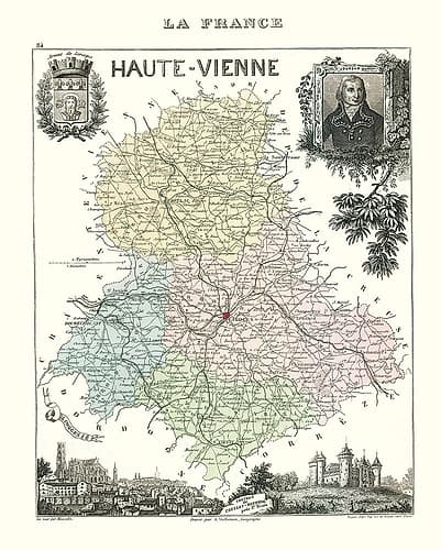 Haute Vienne France - Migeon 1869 Art Print