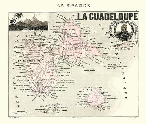Caribbean French Guadeloupe France - Migeon 1869 Vintage Print