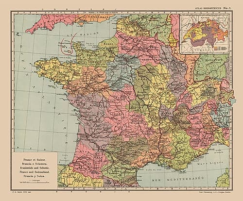 Europe France Switzerland Germany - Streit 1913 Art Print