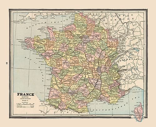 France - Cram 1888 Art Print