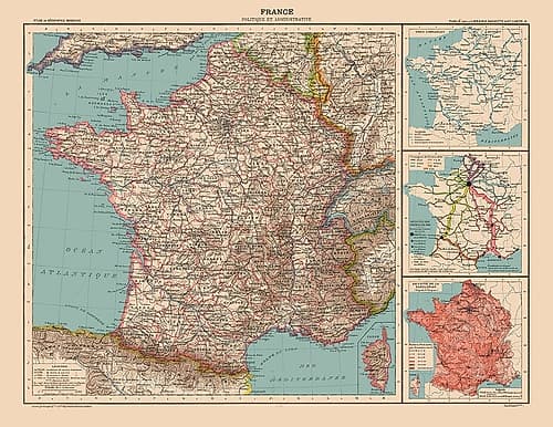 Political France - Schrader 1908 Art Print