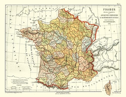Ancient Provinces of France - Cortambert 1868 Art Print