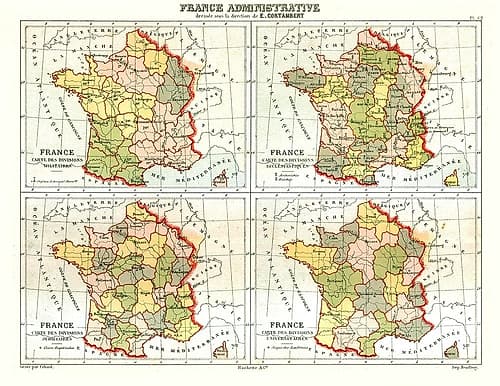 Administrative France - Cortambert 1880 Vintage Print