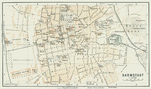 Darmstadt Germany - Baedeker 1914 Art Print
