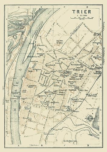 Trier Germany - Baedeker 1914 Art Print