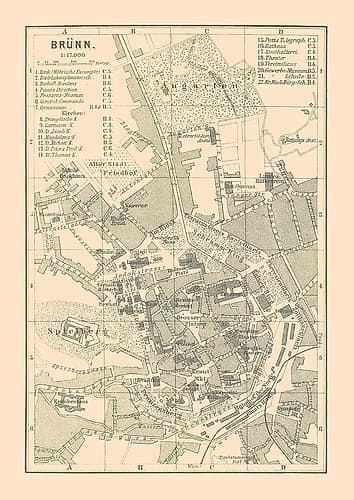 Brunn Germany - Baedeker 1896 Art Print