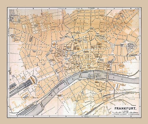 Frankfurt Germany - Baedeker 1896 Vintage Print