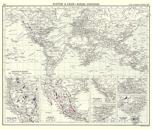 Global Silver Lead Mining Countries Art Print