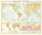 Global Natural Vegetation Ocean Currents Art Print