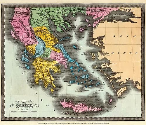 Greece - Colton 1856 Art Print