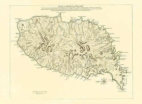 Caribbean Grenada - Jefferys 1763 Vintage Print