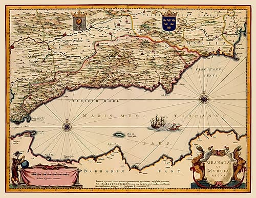 Iberian Peninsula Granada Murcia Spain - Blaeu Art Print