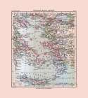 Aegean Sea Islands Greece Turkey - Perthes 1896 Art Print