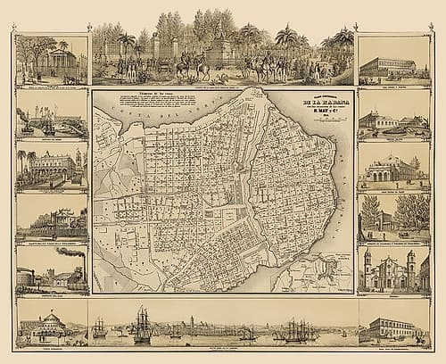 Caribbean Havana Cuba - May 1853 Vintage Print