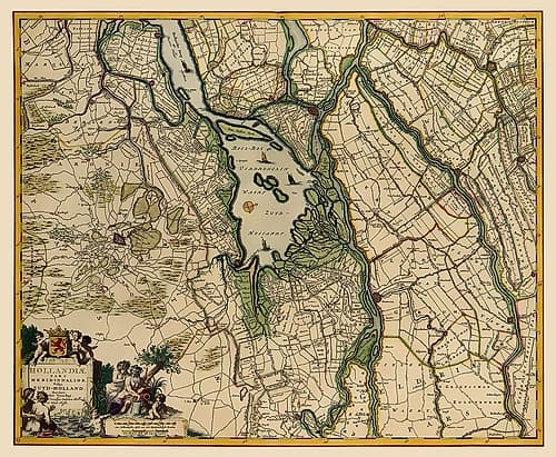 Southern Holland Netherlands - Visscher 1680 Art Print