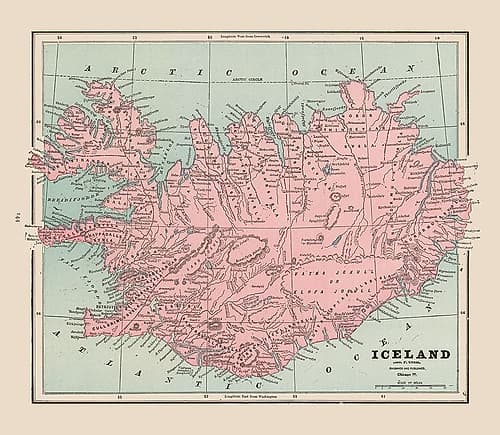 Iceland - Cram 1892 Art Print