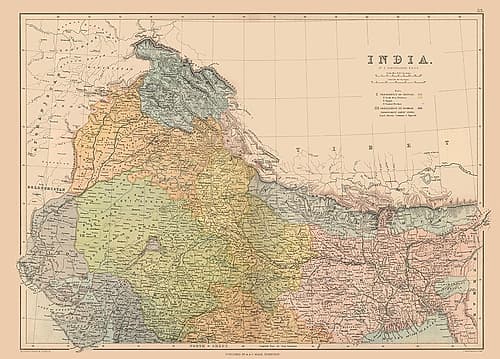 Northwest India - Black 1867 Vintage Print