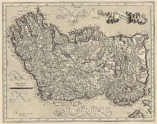 Ireland - Mercator 1595 Vintage Print