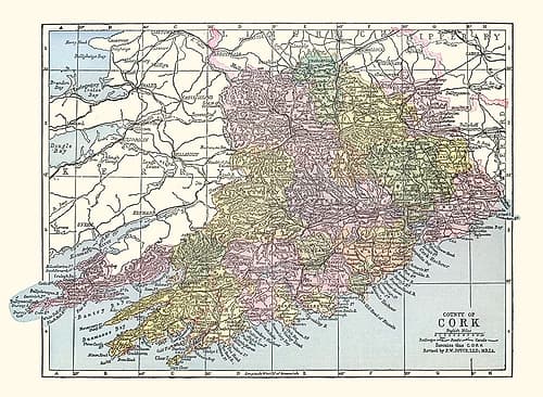 Cork County Ireland - Bartholomew 1882 Art Print