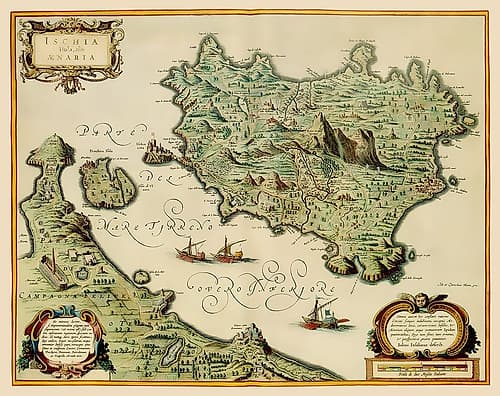 Ischia Italy - Blaeu 1640 Art Print