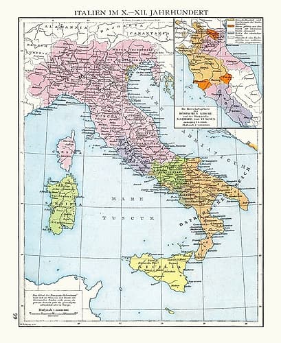 Italy 10-12 Century - Droysen 1886 Art Print